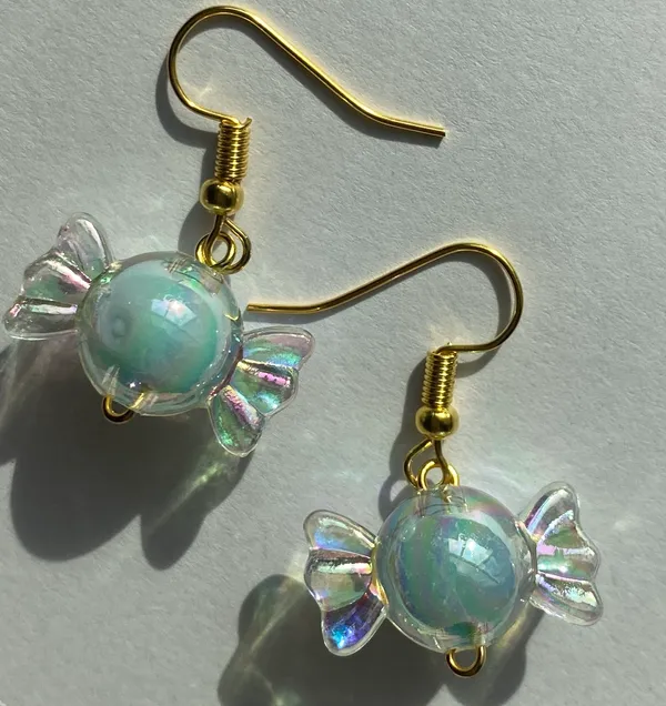 Handmade light blue Kawaii candy dangle earrings🍬 - Image 3