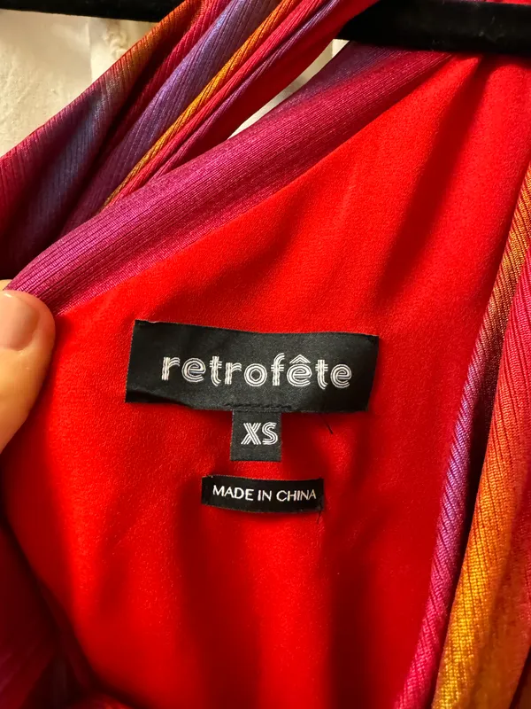 Retrofête Andrea Maxi Dress In Rainbow Red - Image 8
