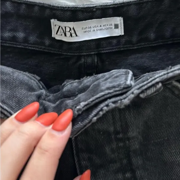 Zara black denim shorts - Image 4