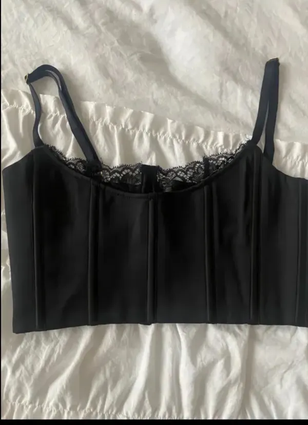 Meshki Corset Crop Top Black - Image 2