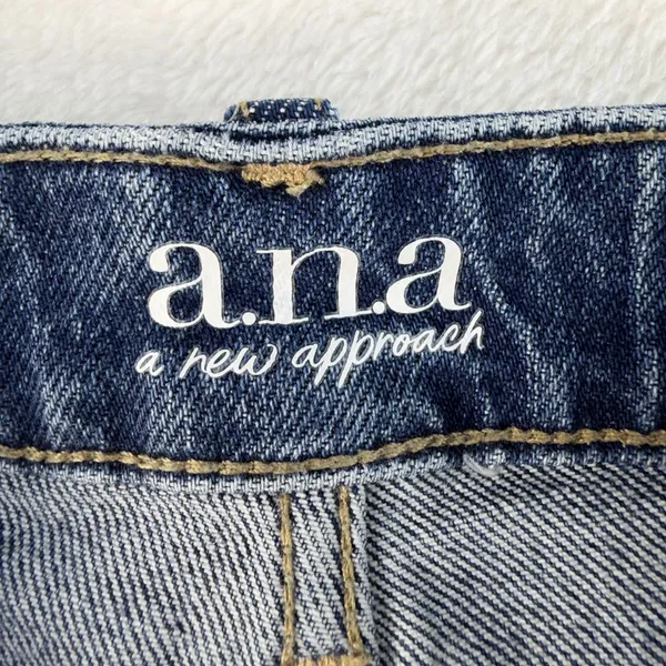 a.n.a. A New Approach Sz 14 Jeans‎ Mid Rise Boyfriend Straight Distressed Grunge - Image 7
