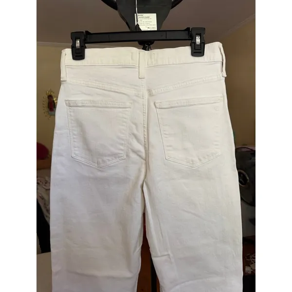 Madewell Slim Wide Leg‎ Crop Jeans Size 27 White High Rise - Image 7
