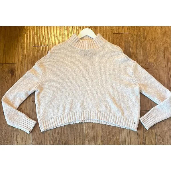 American Eagle pink cropped mock neck knit sweater - Image 9