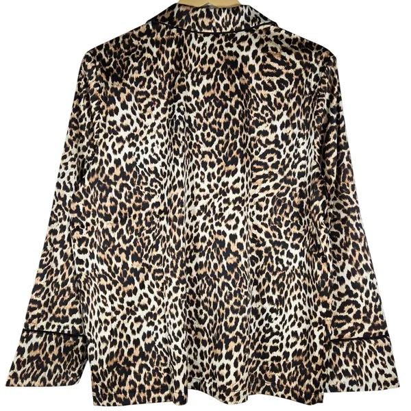 INC International Concepts Leopard Print Satin Pajama Set Brown Large NEW - Image 3