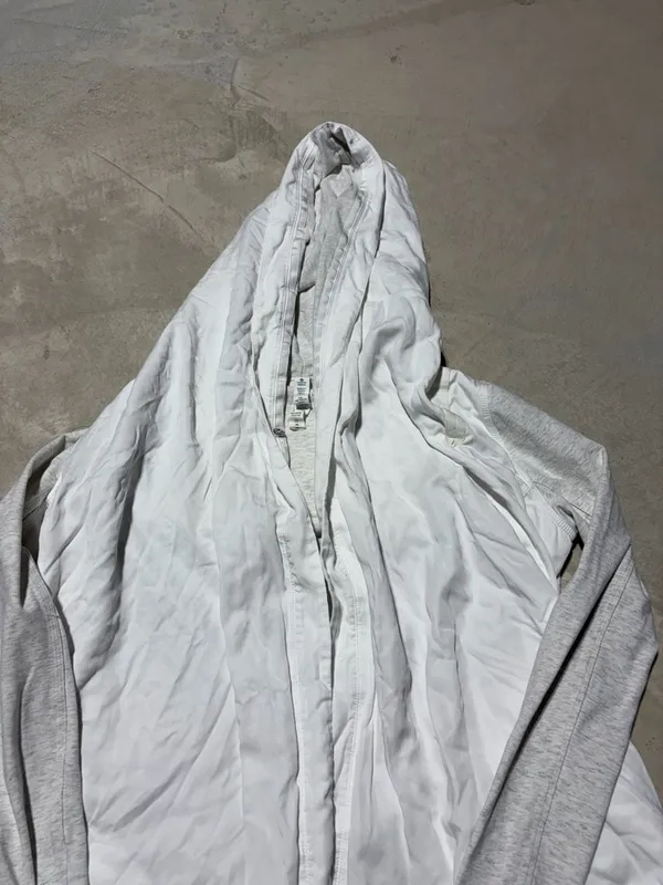 Lululemon Lightweight White Hooded cardigan m with Heather Gray/cream Sleeves 6 - Image 4