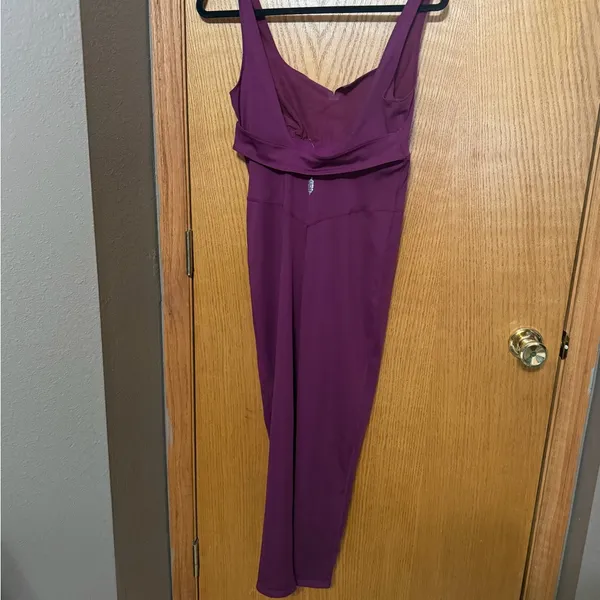 Purple Sleeveless Jumpsuit free people size medium - Image 4