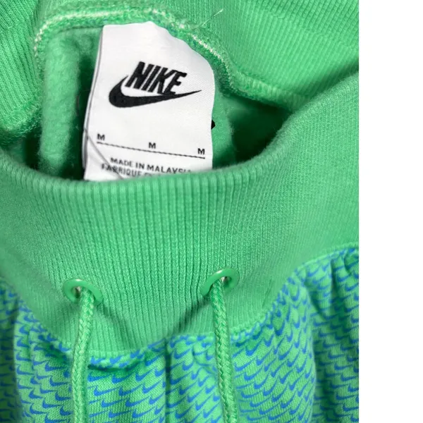 Nike Womens M Shorts Green Blue Swoosh Fleece Athletic Pull On‎ Comfort Casual - Image 3