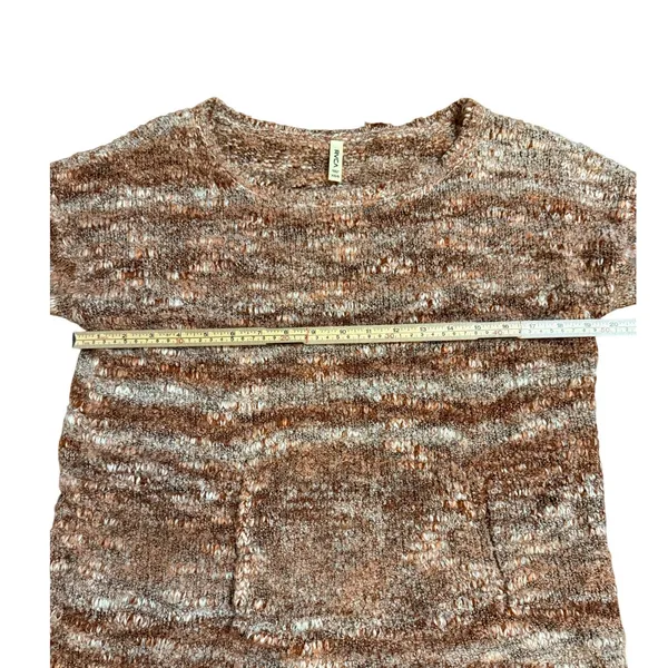 RVCA Womens Space Dye Knit‎ Pullover Sweater Brown Tan Kangaroo Pocket XS/S - Image 7