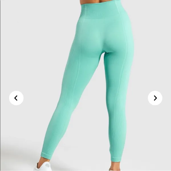 Gymshark Ultra Seamless Spearmint Green Leggings (medium) - Image 2