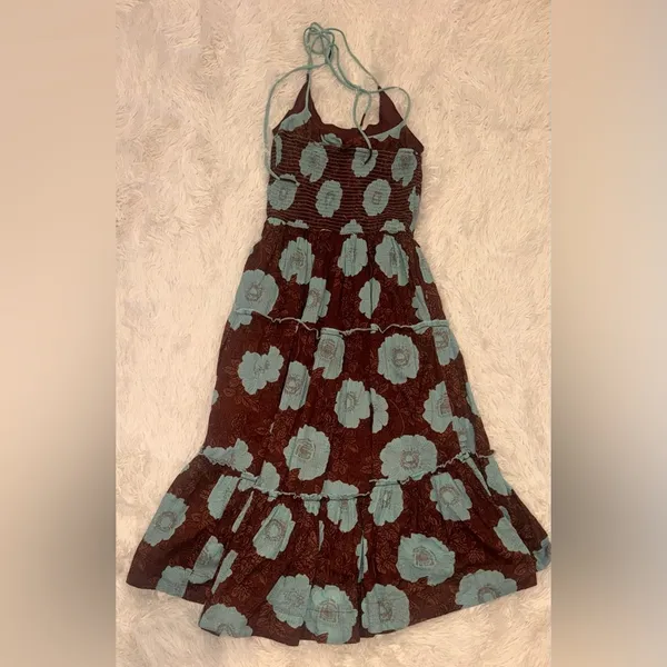 NEW Free People adriel floral print knee length cami dress in nutmeg sz M - Image 5