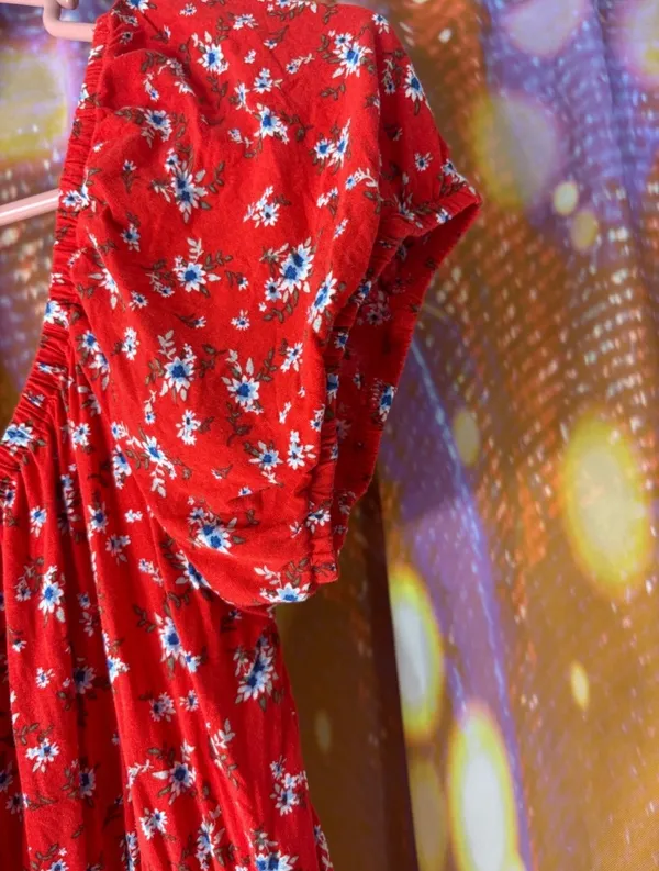 Red Floral Mini Dress ❤️ Size L - Image 3