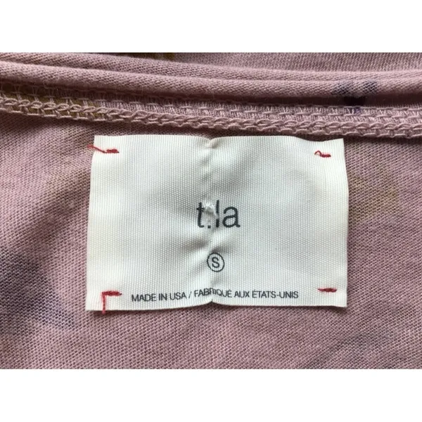 T La Anthropologie Sylvan Flutter Sleeve Tee Shirt Top Pink Floral Size Small - Image 8