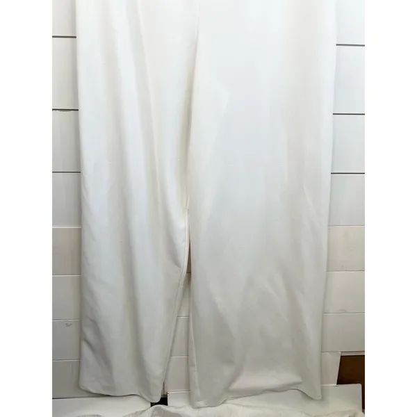 LOVE X DESIGN Jumpsuit Womens Size M White One Shoulder Wide Leg Draped Top - Image 5