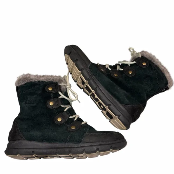 Sorel Explorer Black Joan Suede Boots Shoes size 8.5 - Image 8