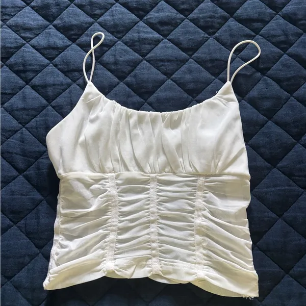 Princess Polly White Sheer Crop Top - Image 2