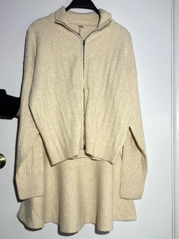 NWT Free People Beige Quincy Knit Mini Skirt Set - Image 5