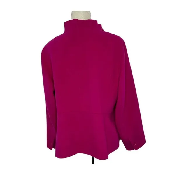 ✨TALBOTS RUFFLE-NECK DOUBLE-FACE SZ 6 HOT PINK JACKET✨ - Image 5