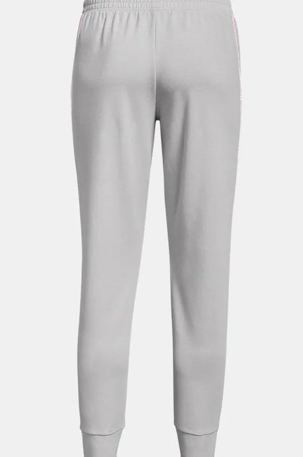 Under Armour Women's Rival Terry Taped Pants GREY/PINK Size XL Gray Jogger - Image 3