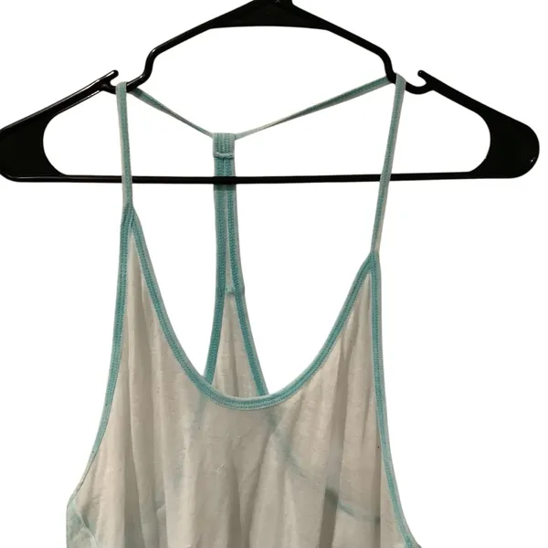 Elegant White Tank Top with Aqua Accents - Image 8