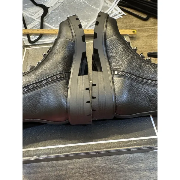 Karl Lagerfeld Paris Mela Combat Boots Black Leather Size 7 - Image 8