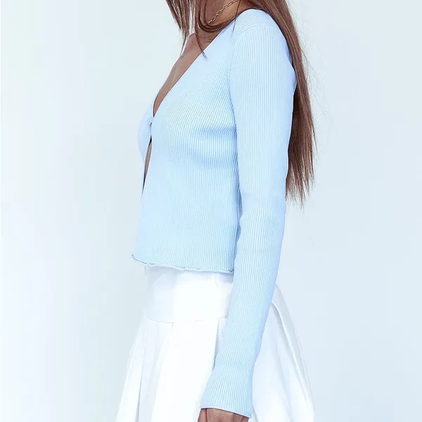 Princess Polly Elbridge Long Sleeve Top in Blue Size XS/S New with tag - Image 3
