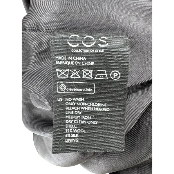 COS Black Wool Silk Blend‎ Sleeveless Shift Dress Round Neck Minimalist Size 2 - Image 5