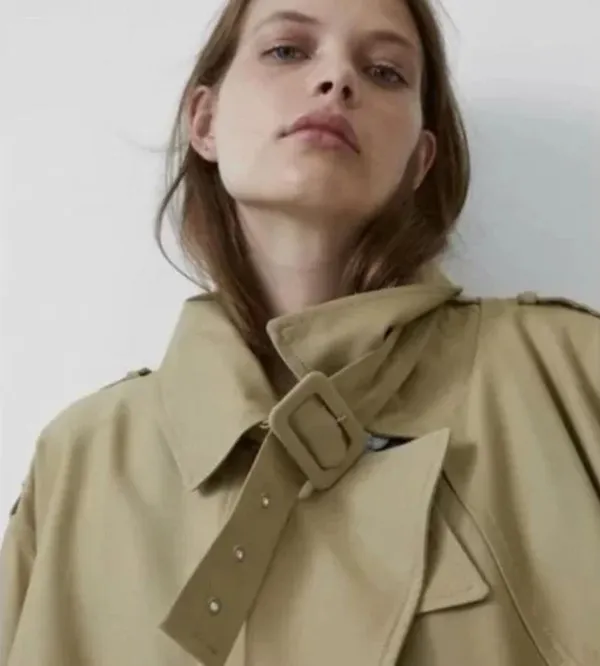 NWT Zara Oversized Trench Coat Belted Double Breasted Bloggers Fav S/M - Image 5