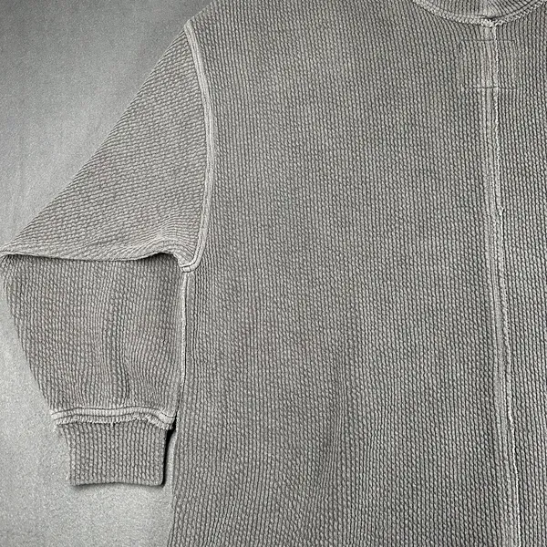 Aerie Waffle Knit‎ Sweater Womens XL Gray V Neck 3/4 Sleeve High Low Oversized - Image 15