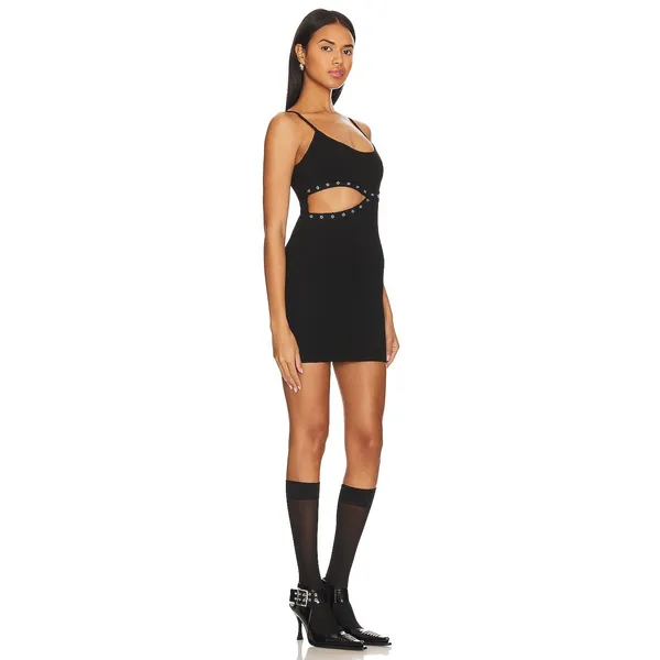 Superdown Revolve Mini Bodycon Dress Women S‎ Black Cutout Grommet Goth Baddie - Image 6