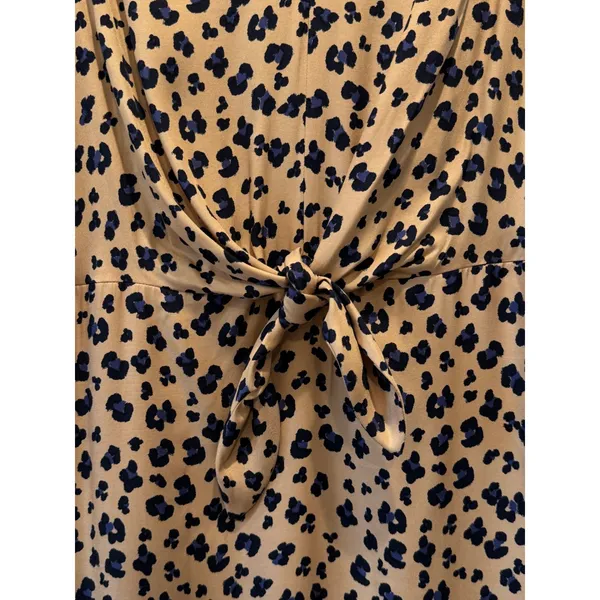 NEW Rebecca Taylor Mini Dress Tie Waist Cappuccino Print Silk Blend‎ Size 0 $395 - Image 7