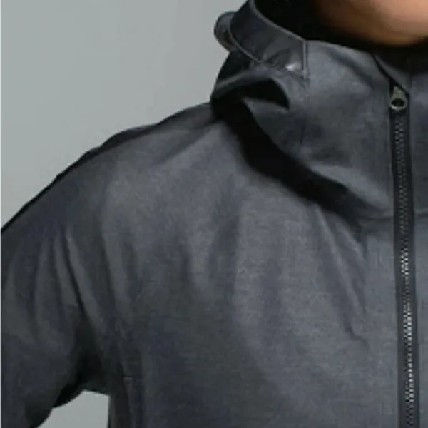 LULULEMON The Drizz Jacket Grey size 10‎ Waxed Coated Water Resistant Reflective - Image 5