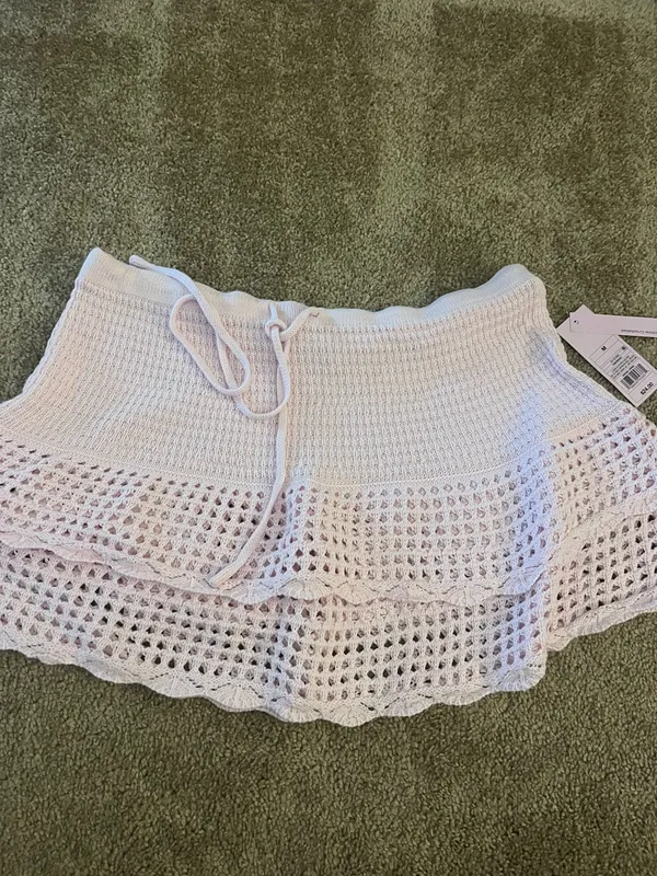 Wild Fable Light pink crochet mini skirt - Image 2