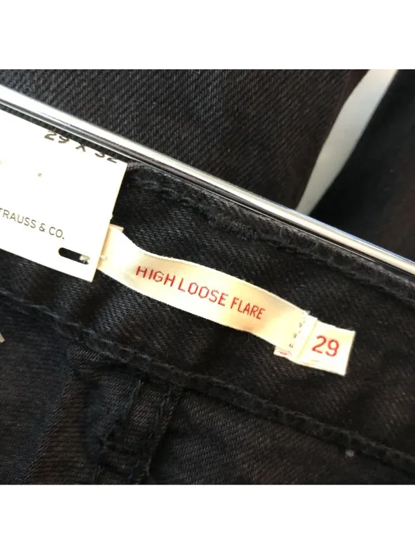 Levi's Womens Jeans High Loose Flare Wide Leg High Rise Black 29 - Image 4