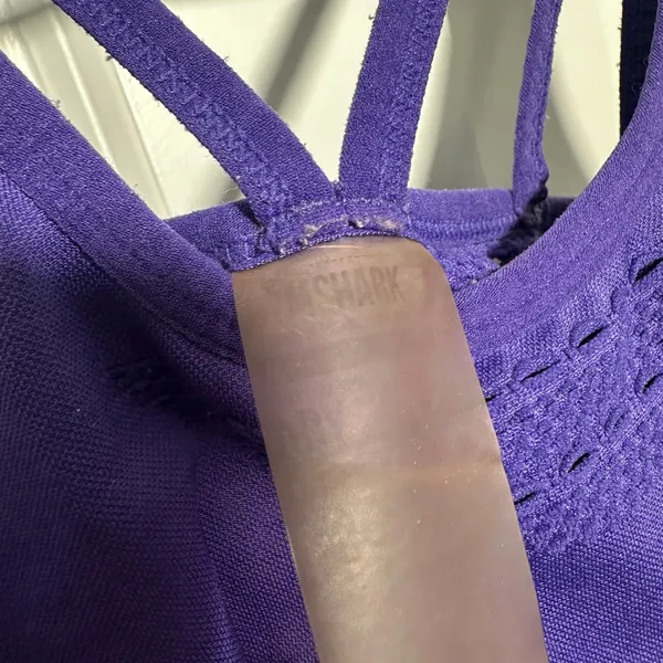 Gymshark Energy Seamless Crop Top Sports Bra Womens‎ M Purple Strappy Workout - Image 4