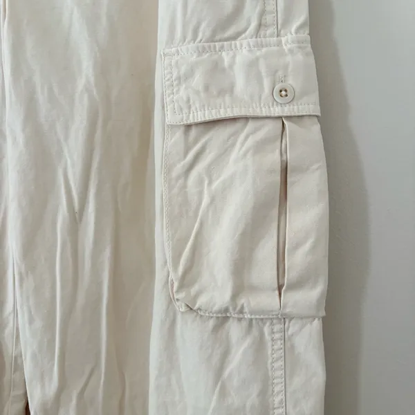 Madewell Garment-Dyed Low-Slung Straight Cargo Pants Cream‎ Vintage Linen 26 - Image 9