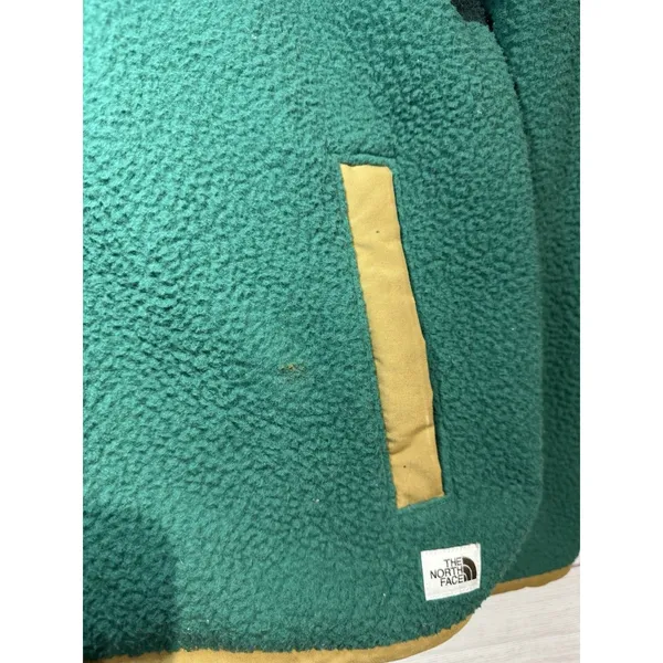 The North Face Full zip Hooded Color Block Sherpa Jacket SZ M Women Brown Tab - Image 6