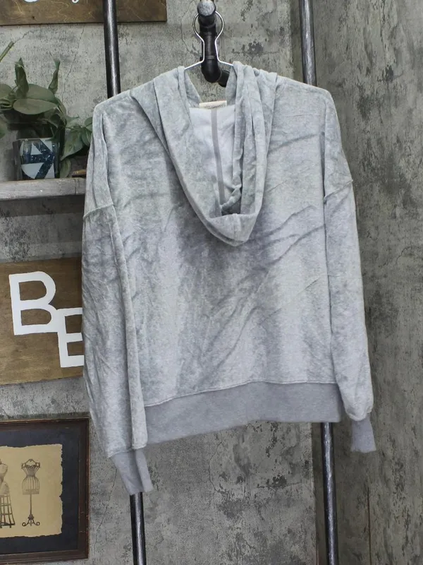 NWT Universal Thread Leisure Studio Velour Hoodie Sweatshirt 92090310 Gray XL - Image 7