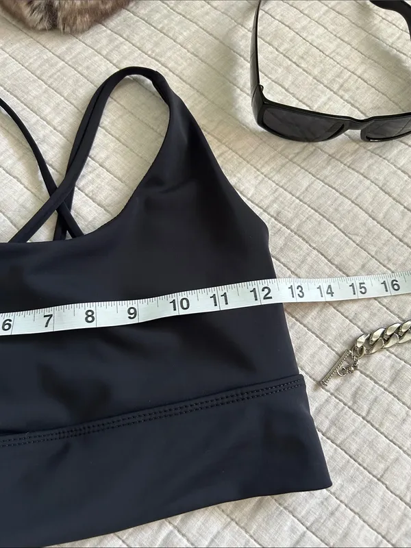 Onzie yoga black workout strapy back sport bra L - Image 2