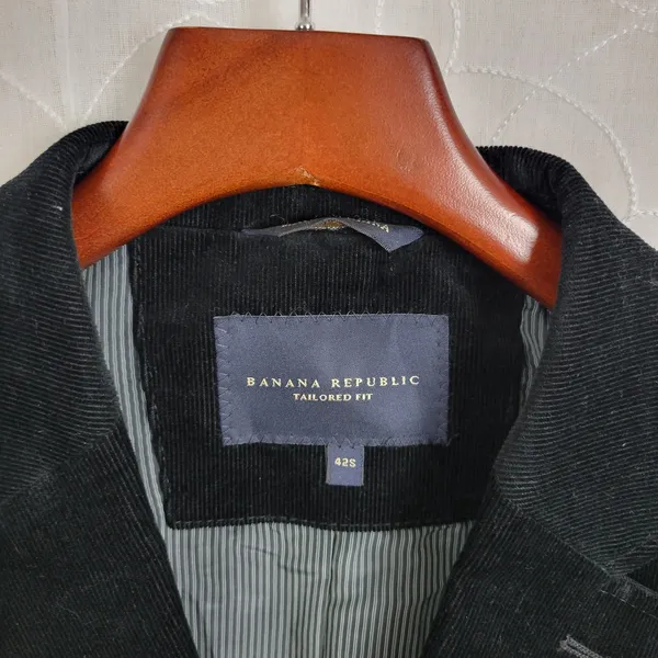 Banana Republic Womens Blazer Jacket Size 42 Black Collared Two Button - Image 2