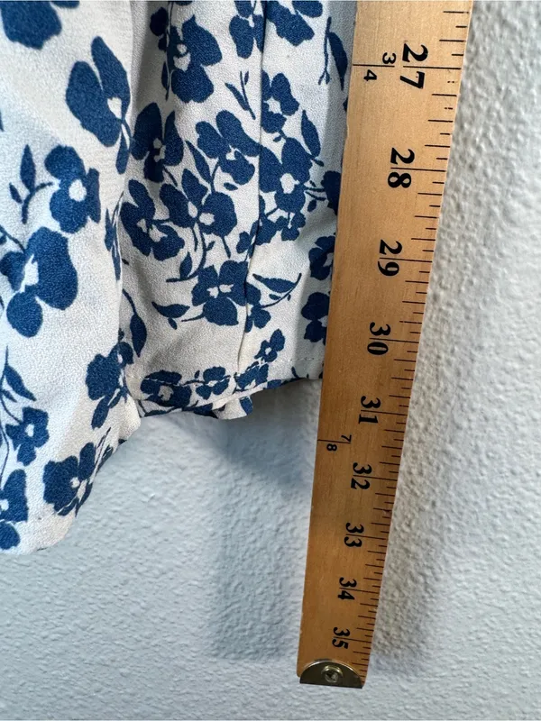 Reformation Blue White Floral Mini Dress Womens 4 Casual Summer Luxury Classic - Image 3