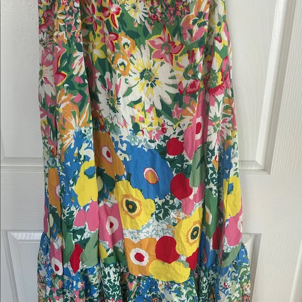 Anthropologie Sarah Campbell Floral One Shoulder Ruffle Hem Maxi Dress **Sz S**🌸 - Image 5