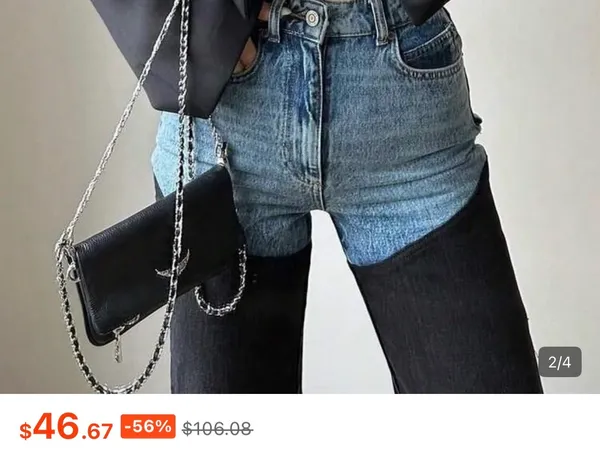 BNWT Denim contrast jeans country concert style - Image 3