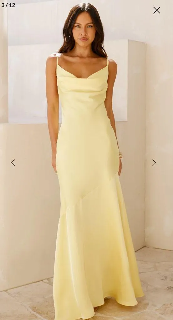 Hello Molly Brilliant Belle Satin Maxi Dress in yellow - Image 3
