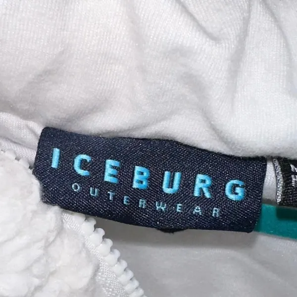 Iceburg Sherpa Hoodie Pullover White‎ Fleece Half Zip Jacket L - Image 4