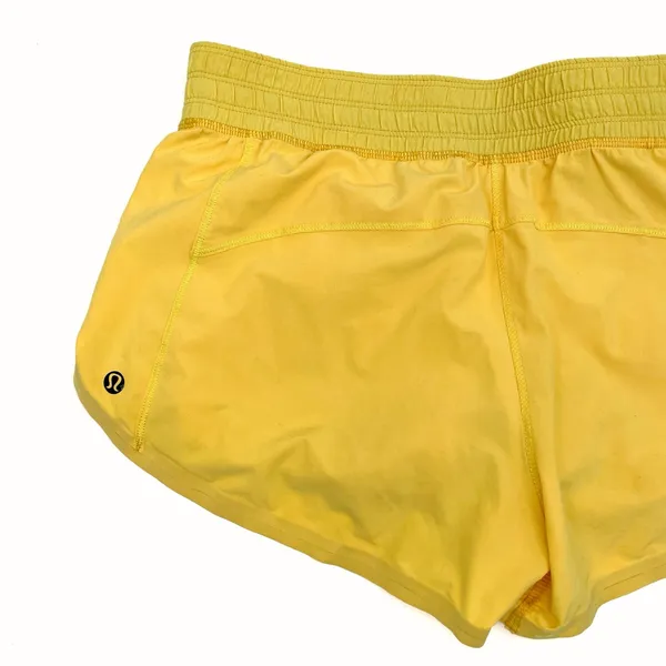 Lululemon Bright Yellow Athletic Running Shorts Pump It Up Lined Summer Size 2 - Image 3