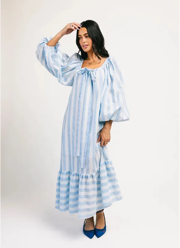Capri Zoco Maxi Dress Blue Size M - Image 2