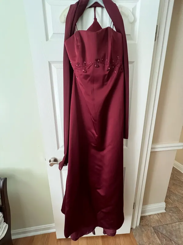 David’s Bridal Burgundy Dress - Image 6