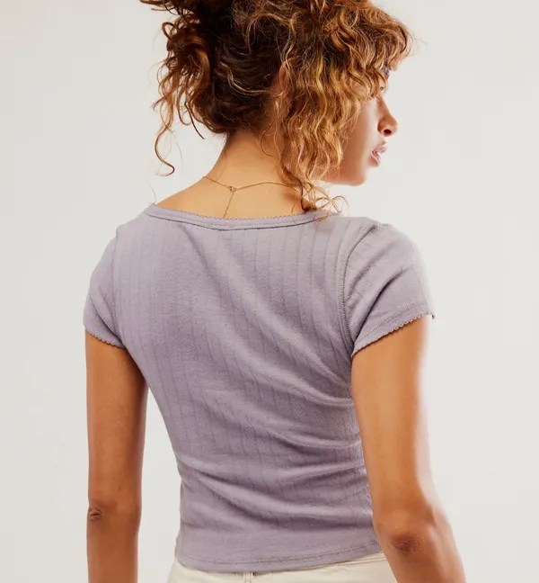 Free People End Game Pointelle Baby Tee - Image 2
