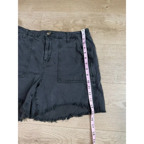Aerie Women's Shorts Gray Solid Adventure Utility Frayed Hem linen blend size M - Image 4