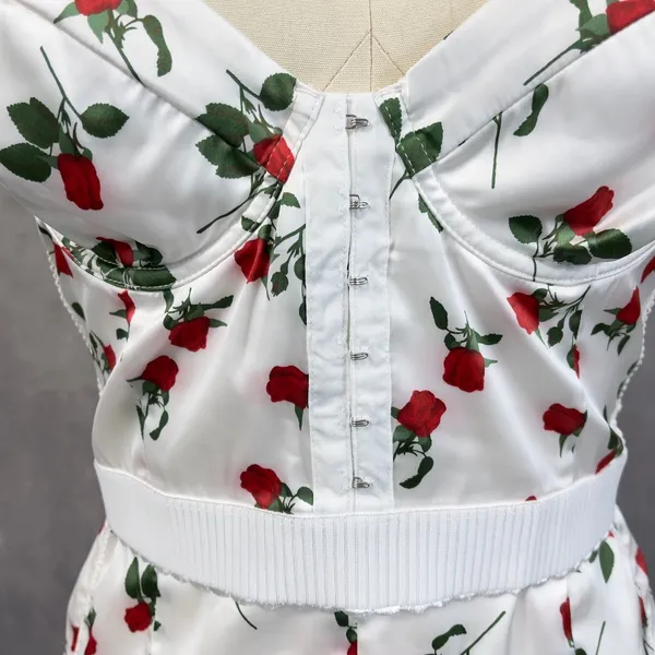 For Love & Lemons Love Song Bustier Mini Dress Size M Satin Rose Coquette Girly - Image 5